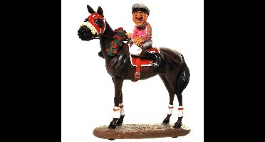 Jockey – ruiter - paard – prijs winnaar – sport – beeldje – funny sports – warren stratford – 18.5x9x20.5 cm