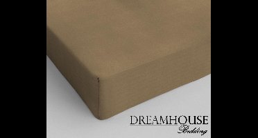 Dreamhouse Katoen Hoeslaken - 80x200 cm - Taupe - Eenpersoons
