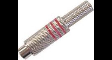 Vrouwelijke Rca Plug - Vernikkeld - Rood