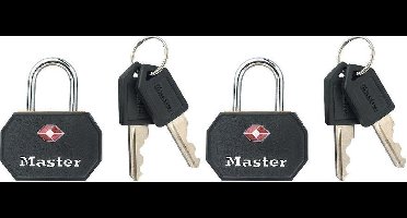 MasterLock Bagagehangslot 32 mm Zwart - 2 Stuks