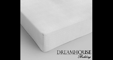 Dreamhouse Katoen Hoeslaken - 140x200 cm - Wit - Tweepersoons