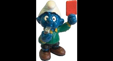 Smurf scheidsrechter - Met rode kaart - Schleich speelfiguur - 6 cm - 20472