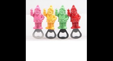 Stoobz Fles opener - geel - fuck you kabouter middelvinger - grappige bieropener - funcadeau schoencadeautje - kerst cadeau tip