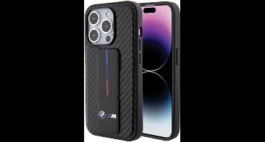 BMW M Carbon Grip Stand Back Case - Apple iPhone 15 Pro (6.1") - Zwart