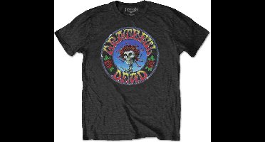 Grateful Dead - Bertha Circle Vintage Wash Heren Tshirt - L - Zwart