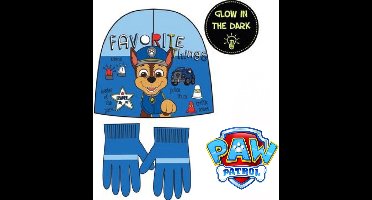 Paw Patrol Set - Muts + Handschoenen - Blauw - 52 cm hoofdomtrek - ± 2-4 jaar