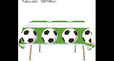Plastic tafelkleed voetbal 180x108 cm