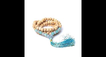 Yogi & Yogini - Tulsi mala met angeliet - amazoniet - AA kwaliteit in zakje- mineraal - India