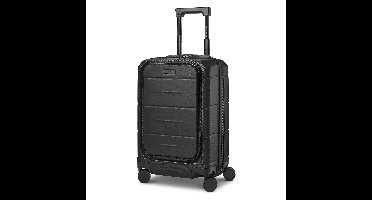 Police London 4 wielen Cabinewagen 55 cm Laptopvak met uitbreidingsplooi - Harde bagage - Combinatieslot - deep black