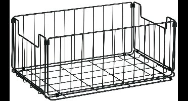 Arti Casa Opvouwbare Mand - Opbergmand Metaal voor Keuken Organizer en Schoonmaakmand - Draadmand Zwart - 35 x 23 x 15 cm