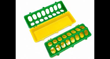Kuiken Voerbak met 16 Voergaten – Vrijwel Onbreekbaar – 30 x 11 x 7 cm
