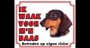 Teckel Waakbord - Ik waak voor mijn baas Korthaar