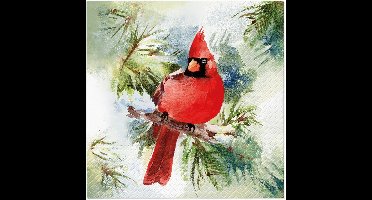 Lunch servetten Winter Cardinal - PAW Decor - 33x33 cm