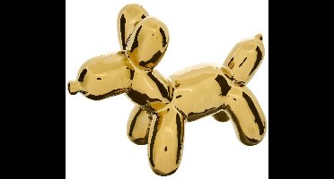 Pop-art decoratief hondje H 13,5 cm, goudkleurig THEO