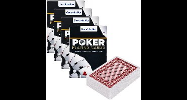 Poker speelkaarten - 4x - kaartspellen - klassiek - standaard formaat - 54 kaarten