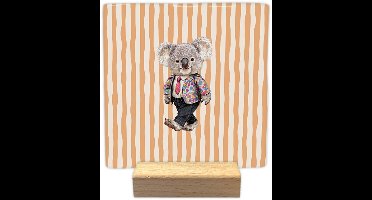 Decoratie tegel - Lopende koala - keramisch - 10x10 cm - inclusief houder