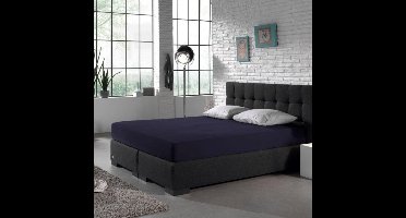 Mörgenn Dubbel Jersey Hoeslaken voor Matrassen - Donkerblauw - 80-90-100x200-220 cm