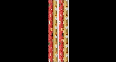 Sinterklaas inpakpapier cadeaupapier - 300 x 100 cm - 4 rollen