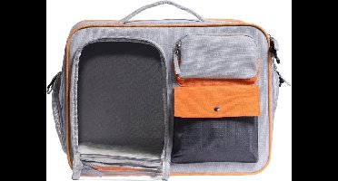 DailySupplies® Katten Vervoersbox - Reismand Kat - Transportbox - Reistas - Grijs met oranje