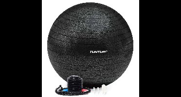Tunturi Anti Burst Fitness bal met Pomp - Yoga bal 90 cm - Pilates bal - Zwangerschapsbal – 220 kg gebruikersgewicht - Incl Trainingsapp – Zwart