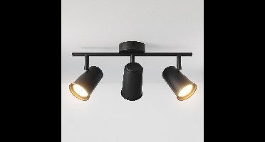 HOFTRONIC - Riga LED Plafondspot 3 Lichts GU10 4000K Neutraal wit - Zwart - Spotje - Opbouwspot L474mm - Modern - Plafondlamp Woonkamer, Slaapkamer, Gang, Keuken