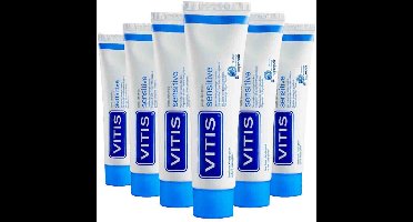 Vitis - Tandpasta Sensitive - 6 x 75 ml - Voordeelverpakking