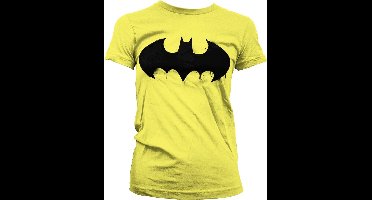 Batman Inked Logo Girly T-shirt voor dames, geel