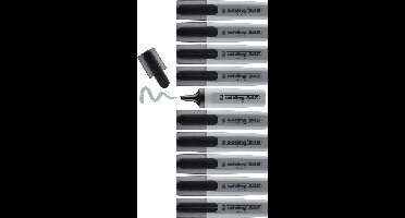 edding 345 highlighter - grijs - 10 markeerstiften - beitelpunt 2-5 mm - ideaal voor heldere markeringen en accentuering van tekstfragmenten en notities
