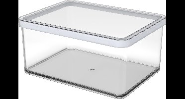 Rotho Loft voedselbewaardozen - met witte siliconenafdichtring - kaasdoos 2,25 liter - transparant