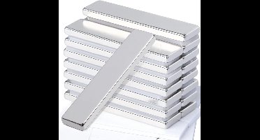 Strong Magnets Rectangular - Self Adhesive - Strong for Refrigerator, Kitchen, Office - 40L x 10W x 3Th millimetres - siliver - 16 pieces