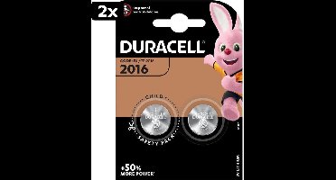2x Duracell Lithium CR2016 3V - 2 stuks