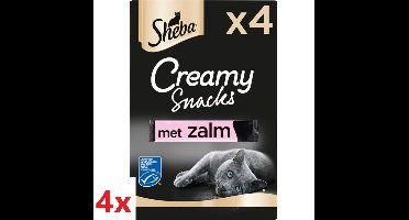 4x Sheba - Creamy Snacks Zalm - Kattensnacks - 4 stuks