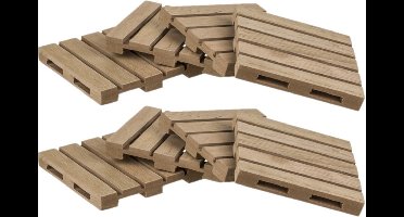 Out of the blue Glazenonderzetters - 16x stuks - hout - 10 x 10 cm - onderzetters