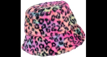 Vissershoedje bont panter rainbow