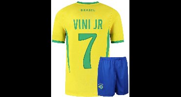 Brazilie Voetbaltenue Thuis Vini JR. - Voetbal Tenue Kinderen - Shirt en Broekje - Jongens en Meisjes -eren Volwassenen - Heren en Dames - Maat 164