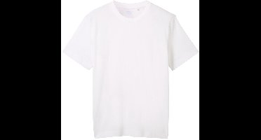 Tom Tailor - Piqué T-shirt met stretch - Maat XL - White