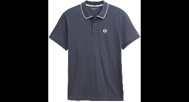 Tom Tailor - Piqué polo met print - Maat XL - Blueish Grey