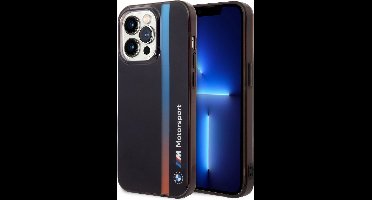 BMW M Tricolor Stripe Back Case - Geschikt voor Apple iPhone 14 Pro (6.1") - Zwart