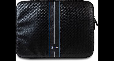BMW Carbon Blue Stripes Laptop Sleeve - Geschikt voor o.a. Apple MacBook (14") - Zwart