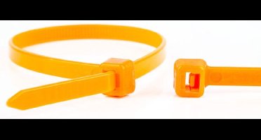 Kabelbinders - 200 x 2,5mm - Trekkracht tot 8,1kg - 100 stuks - Oranje