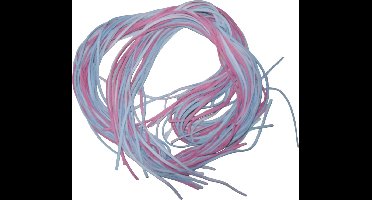 Imitatie suède veters pastel tinten 120 cm lang set van 30 stuks.