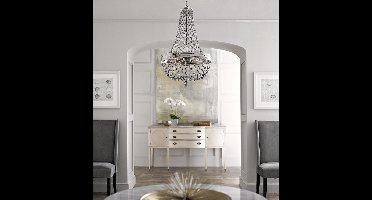 Bohemian Kroonluchter - Steady Lighting - Glas - Bohemian - E14 - L: 36.2cm - Voor Binnen - Woonkamer - Eetkamer - Brons