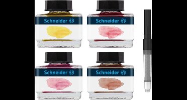 Schneider inktpotjes - inhoud 15ml - pastel - giftbox 4 stuks assorti kleuren - vulpen inkt - S-143702
