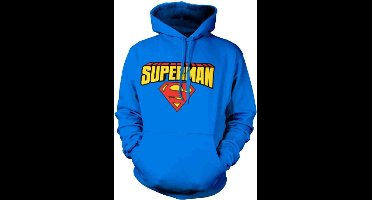 DC Comics Superman Hoodie/trui -M- Blockletter Logo Blauw