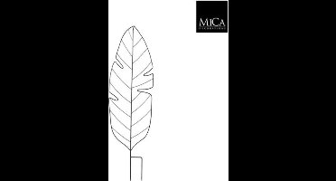 Mica Decorations Metalen Tuinsteker palm blad grijs L40 x H140cm