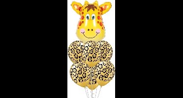 Ballonboeket Giraf, 7 Delige set