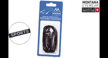 Montana brillenkoord BC1 sport zwart met witte tekst - one size fits all