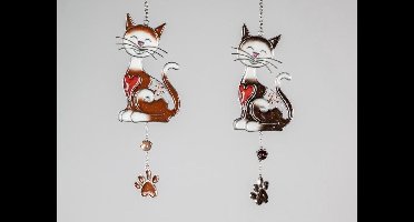 Raamhanger Tiffany Stijl Poesje /kater 1 willekeurige raamhanger met pootje