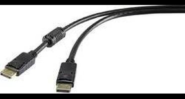 Renkforce DisplayPort Aansluitkabel DisplayPort-stekker, DisplayPort-stekker 1.00 m Zwart UHD 4K @ 60 Hz Vergulde steek