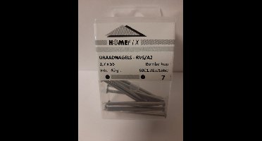 SPIJKERS. RVS-A2. 2.7 X 55 MM. LANG. PLATKOP. 40 GRAM. Homefix.